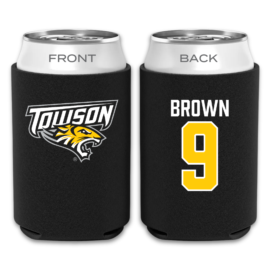 Towson University Football Black Can Cooler - #9 Sean Brown