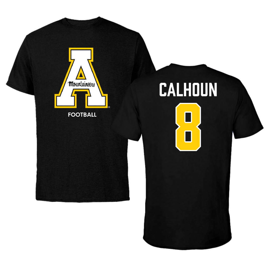Appalachian State University Football Black Tee - #8 Jaylon Calhoun