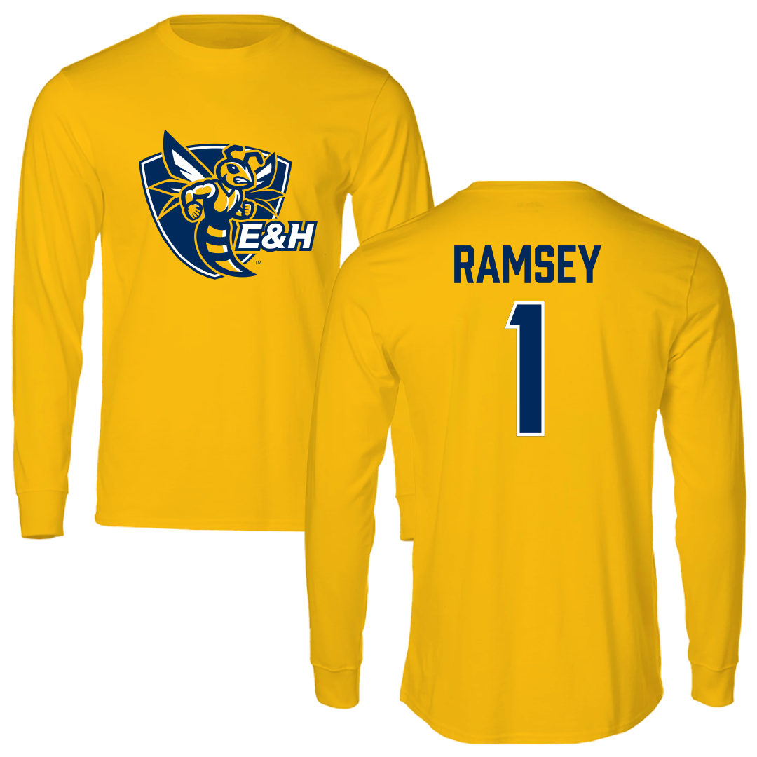 Emory & Henry College Basketball (W) Gold Performance Long Sleeve - #1 Lyndie Ramsey