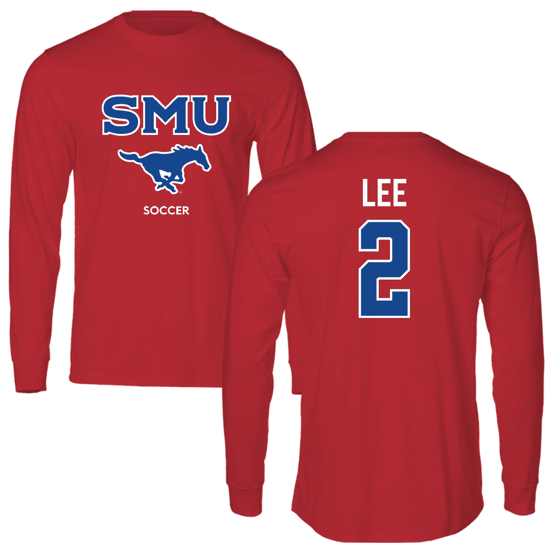 Southern Methodist University Soccer (W) Red Long Sleeve - #2 Kaya Lee