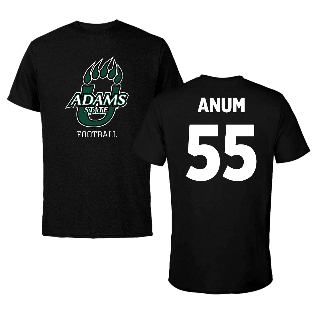 Adams State University Football Black State Performance Tee - #55 Maxime Anum