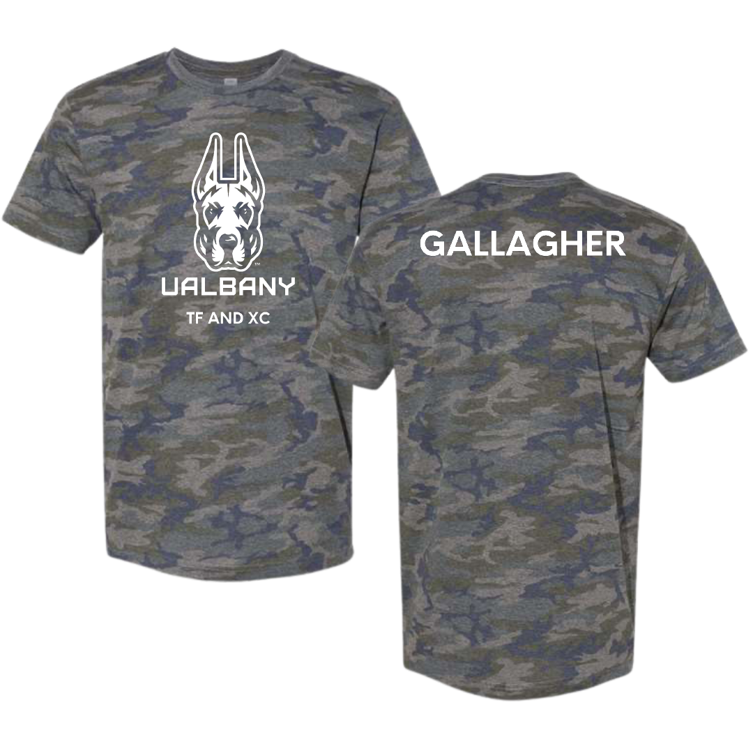 University at Albany TF and XC Vintage Camo Tee - Jack Gallagher