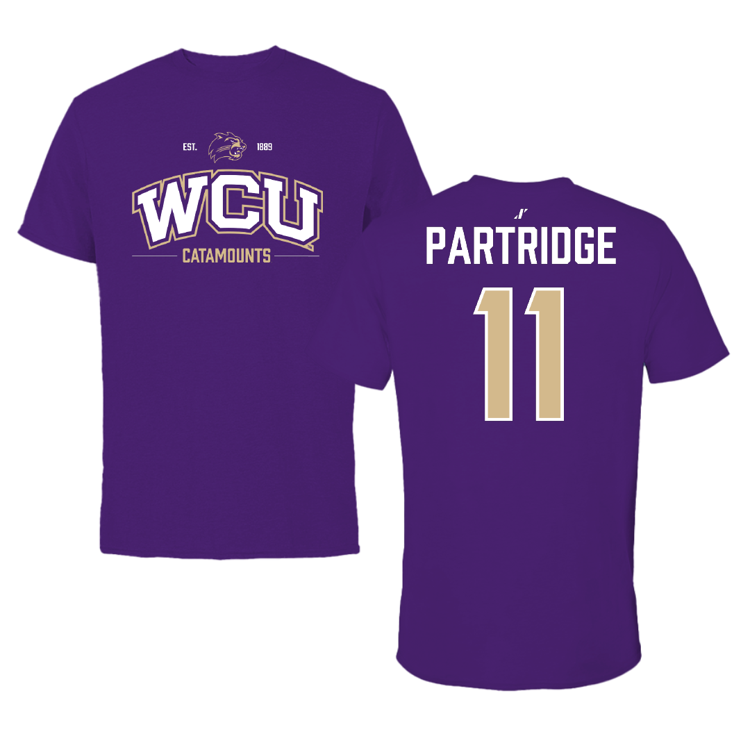 Western Carolina University Football Purple General Tee - #11 Kenyon Partridge