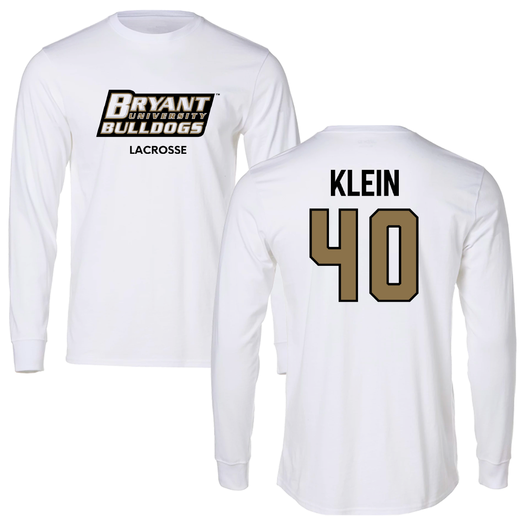 Bryant University Lacrosse (M) White Long Sleeve - #40 Sam Klein