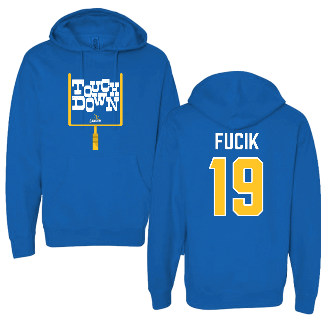 Texas A&M University-Kingsville Football Blue Touchdown Hoodie - #19 Bryce Fucik
