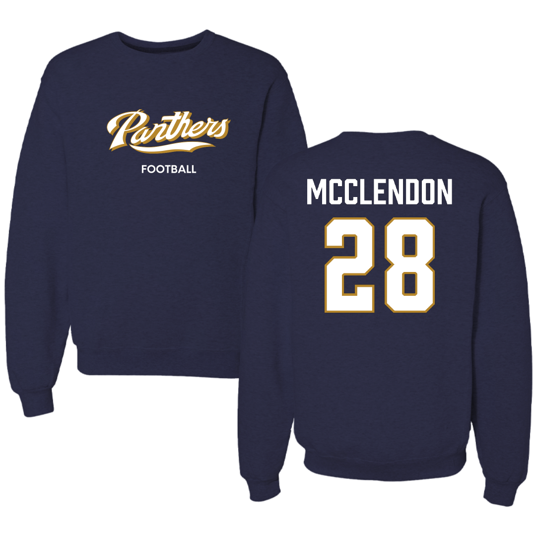 Florida International University Football Navy Panthers Crewneck - #28 Jeremiah McClendon