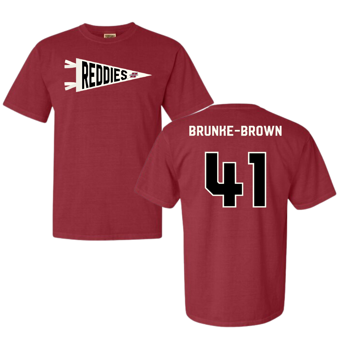 Henderson State University Football Crimson Pennant Comfort Colors Tee - #41 Colton Brunke-Brown
