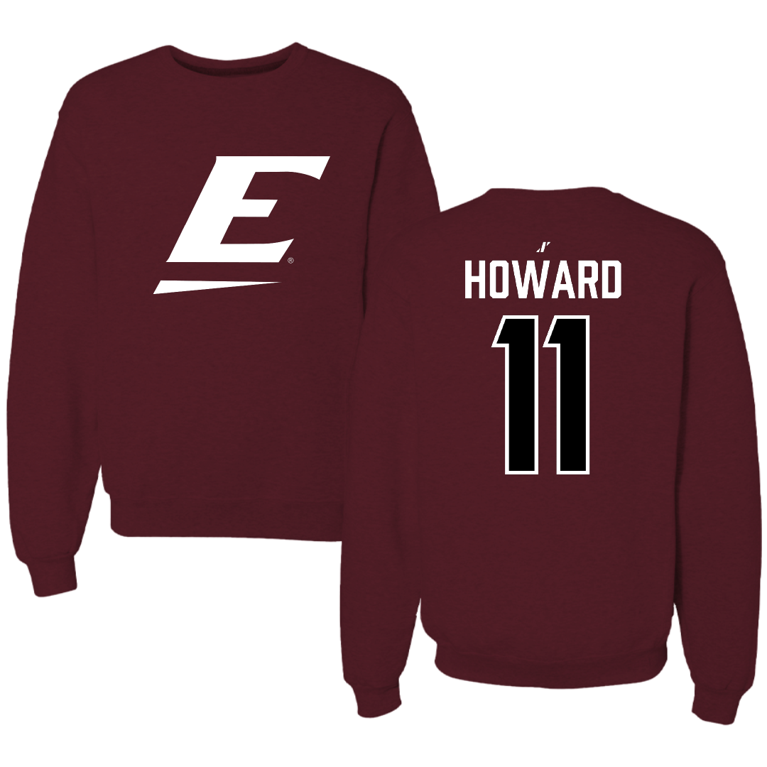 Eastern Kentucky University Football Maroon Crewneck - #11 Blake Howard