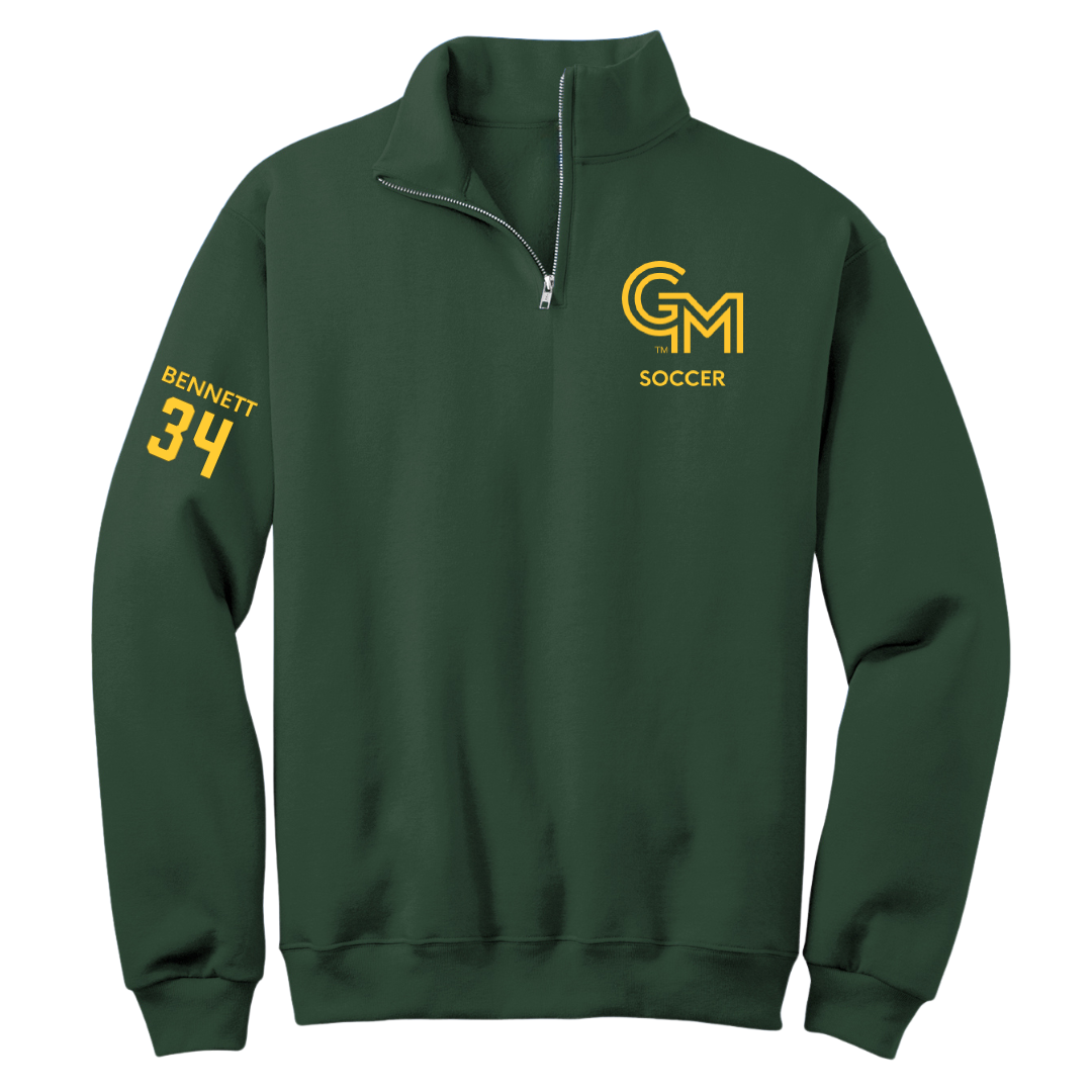 George Mason University Soccer (W) Forest Green Quarter-Zip - #34 Jazmine Bennett