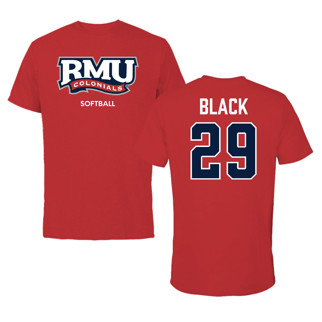Robert Morris University Softball Red Colonials Performance Tee - #29 Logan Black