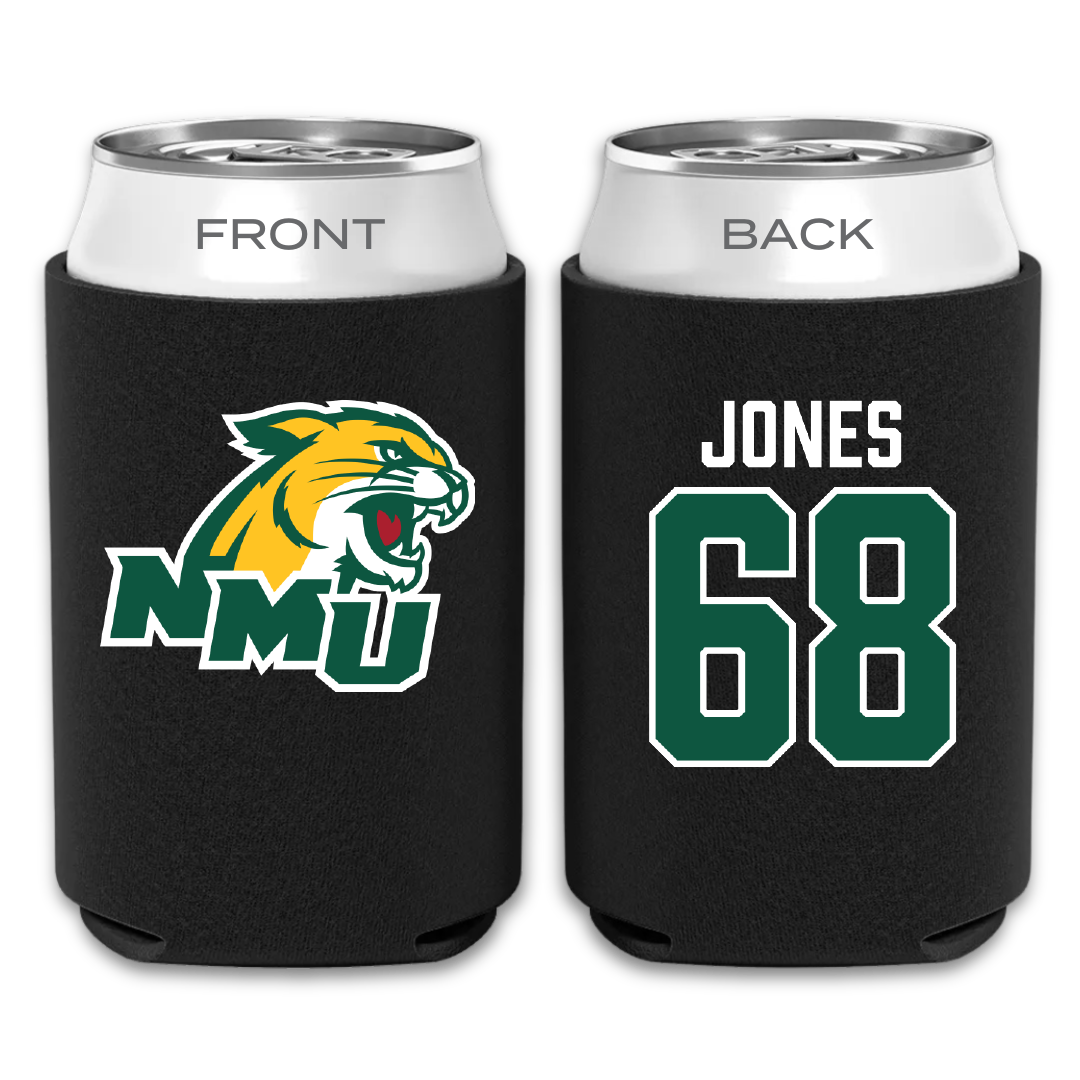 Northern Michigan University Football Black Can Cooler - #68 Tommy Jones