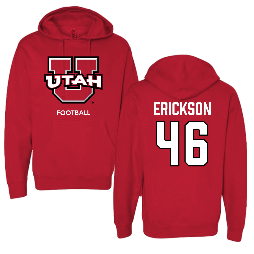 University of Utah Football Red Utes Hoodie - #46 Hayden Erickson