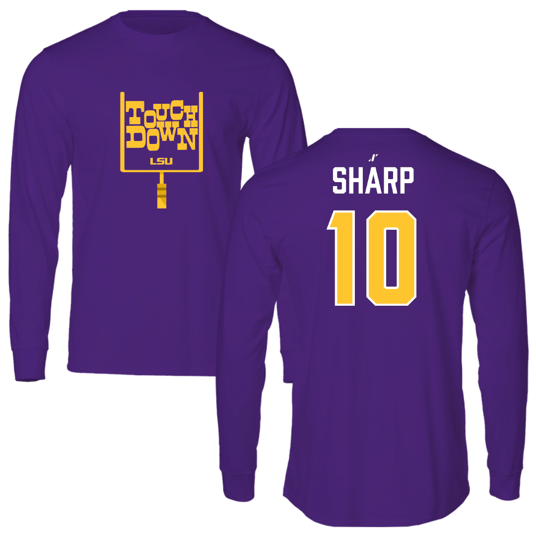 Louisiana State University Football Purple Touchdown Performance Long Sleeve - #10 Bauer Sharp