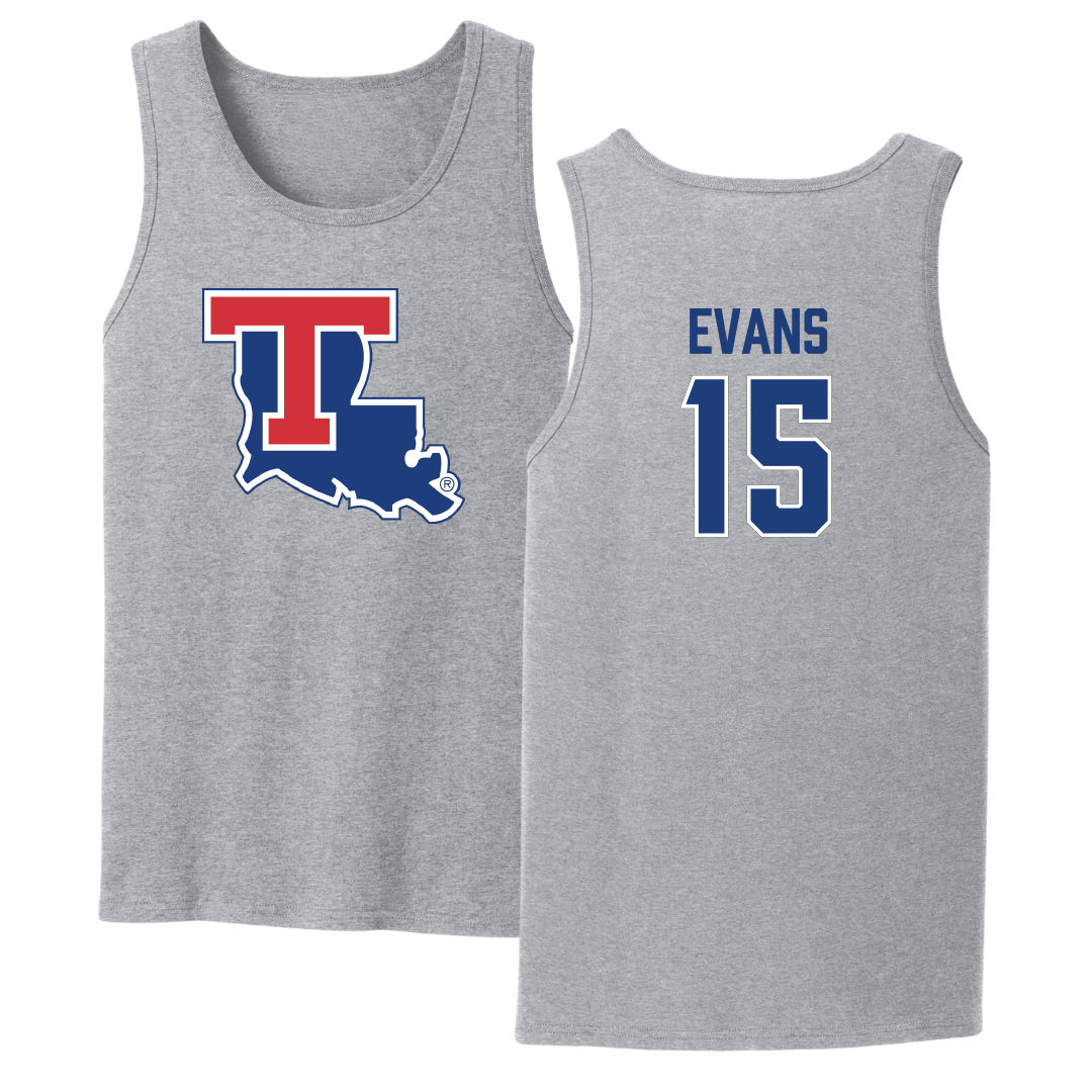 Louisiana Tech University Football Sport Gray Tank Top - #15 Jessie Evans