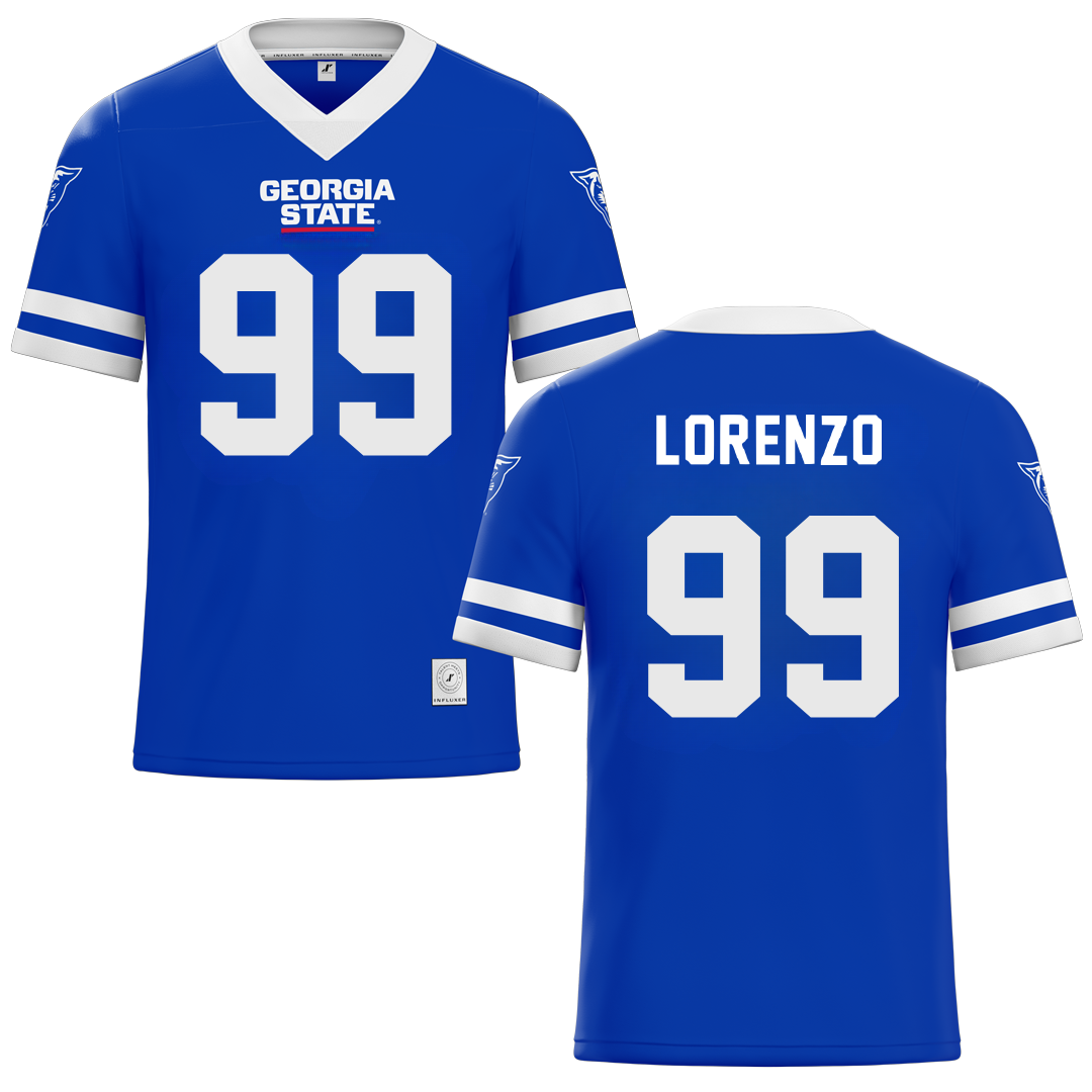Georgia State University Blue Football Jersey - #99 Christian Lorenzo