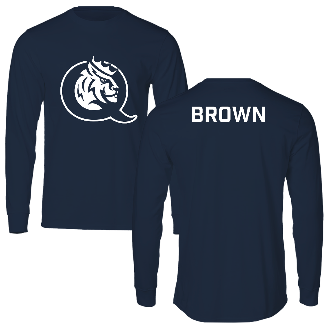 Queens University of Charlotte TF and XC Navy Mascot Long Sleeve - Jada Brown