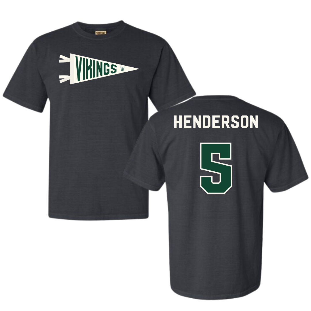 Portland State University Basketball Dark Gray Pennant Comfort Colors Tee - #5 Jaylin Henderson