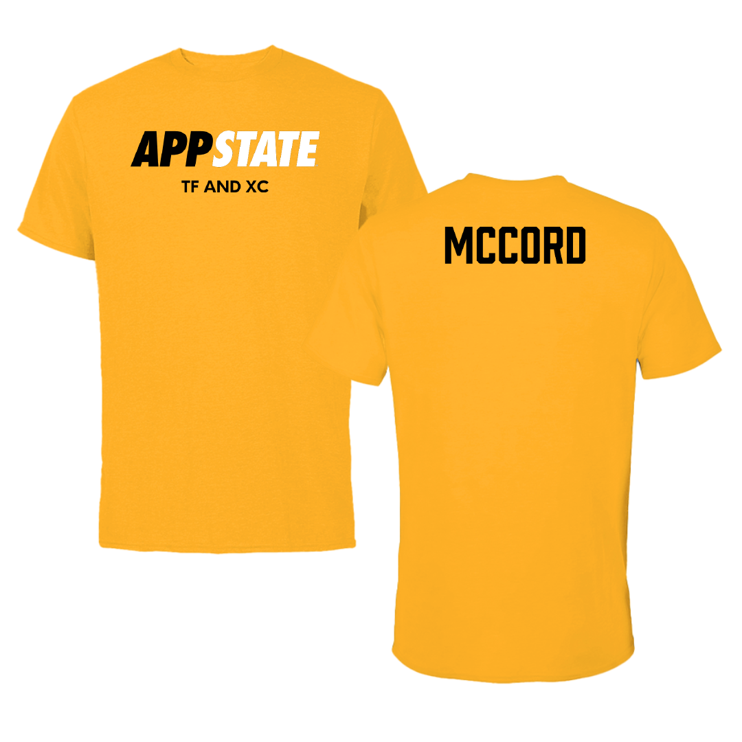 Appalachian State University TF and XC Gold Performance Tee - Mariah McCord