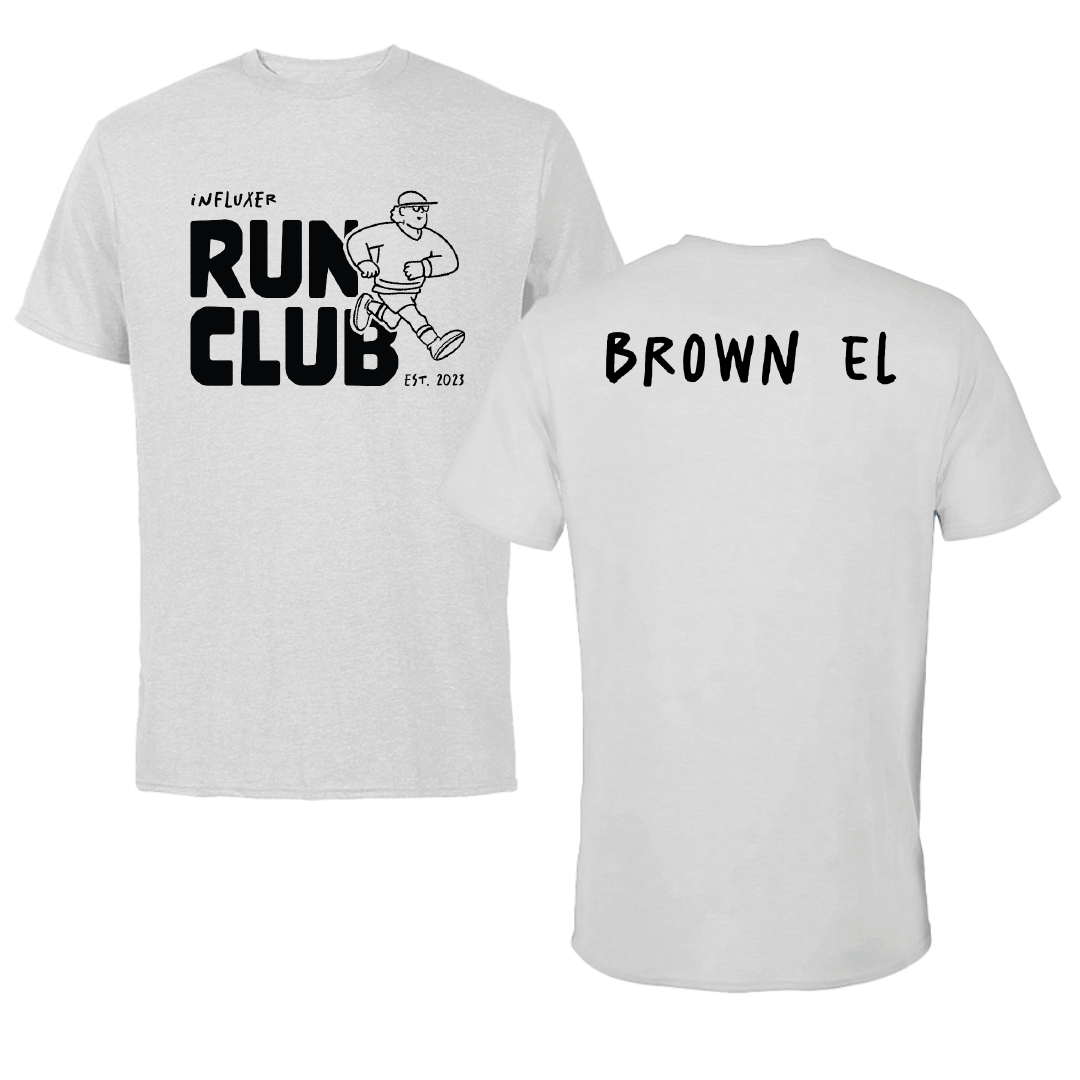 University at Albany TF and XC Light Gray Influxer Run Club Performance Tee - Malachi Brown-El