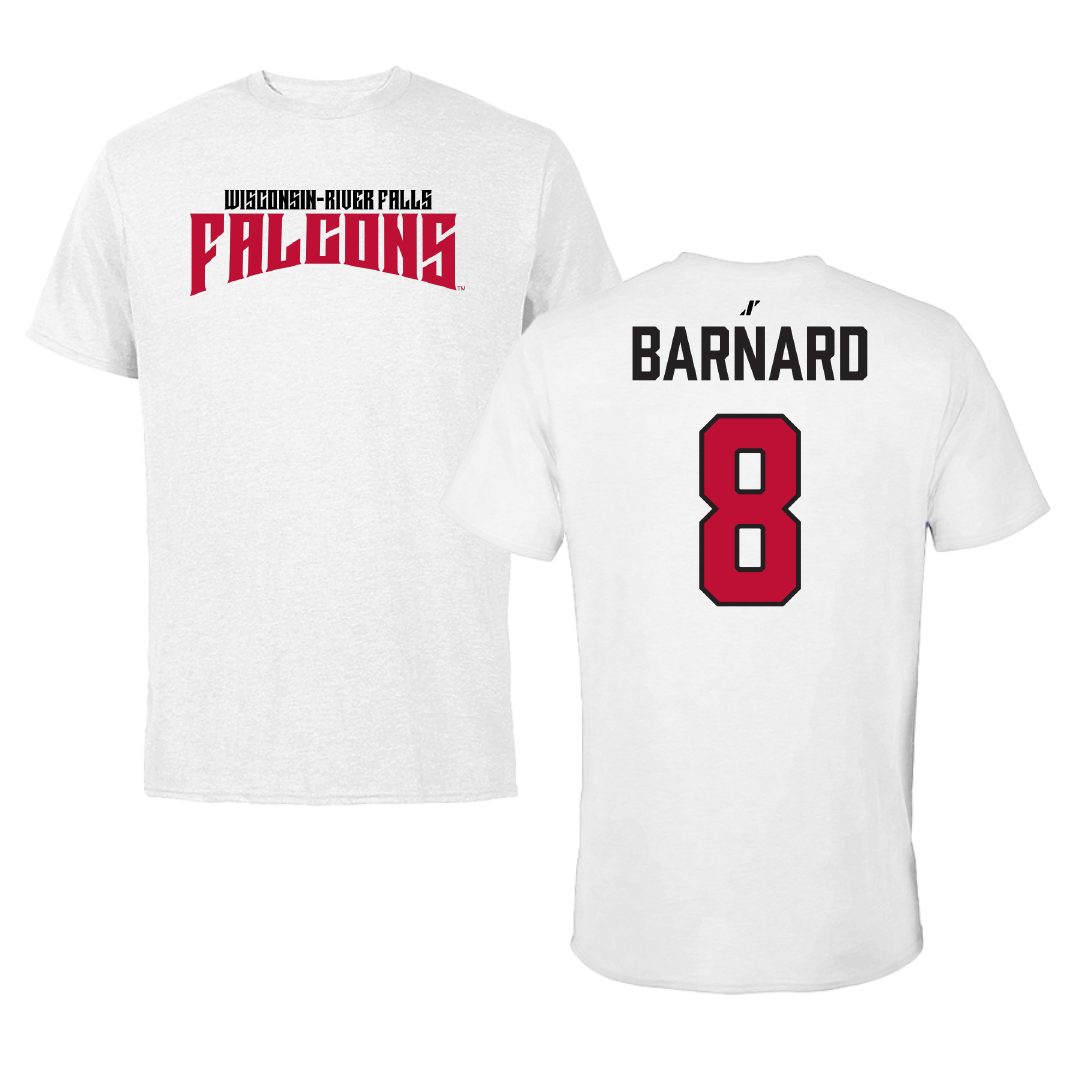 University of Wisconsin-River Falls Football White Classic Performance Tee - #8 Jake Barnard