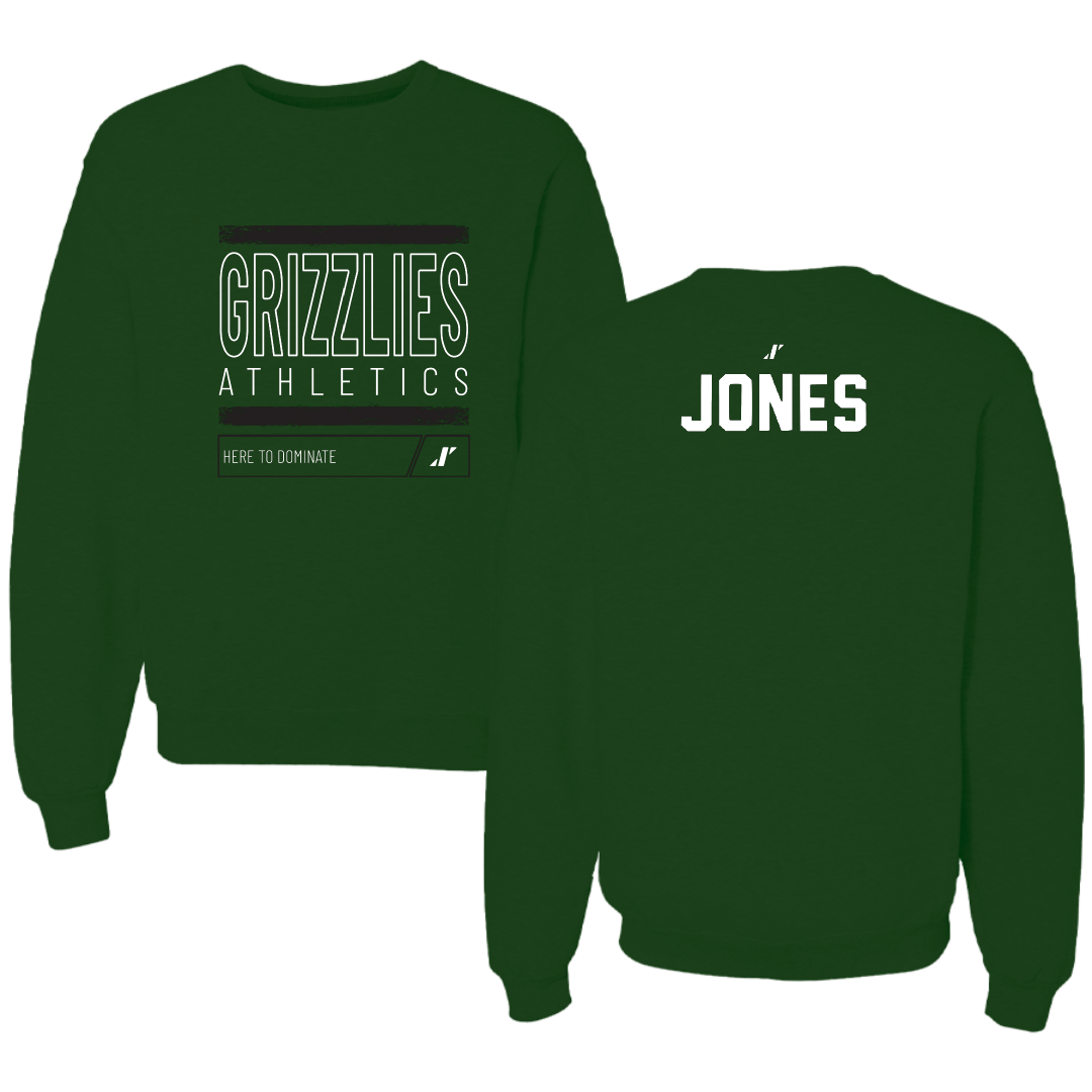 Adams State University Swimming & Diving Forest Green Dominate Crewneck - Joshua Jones