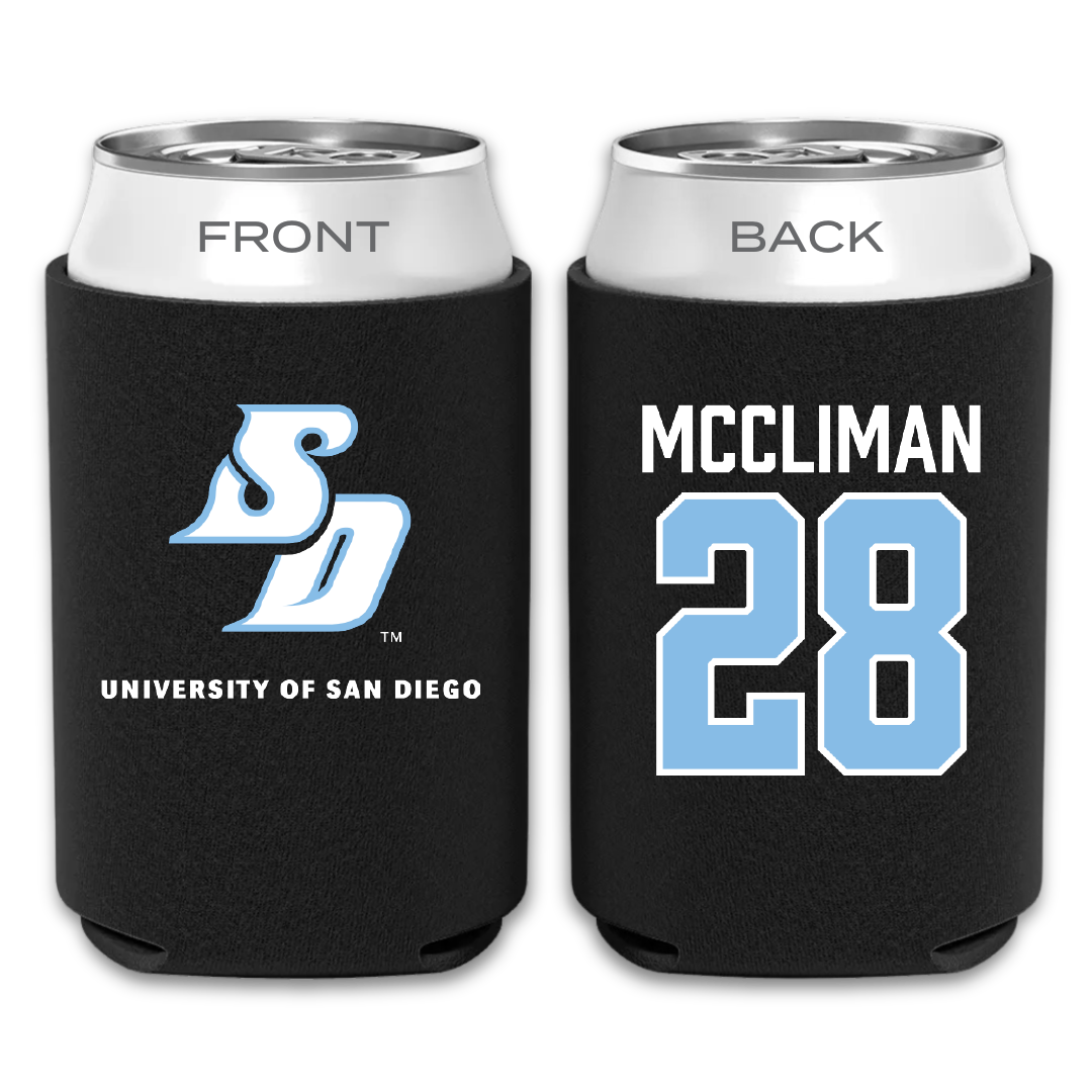 University of San Diego Softball Black Can Cooler - #28 Natalie McCliman
