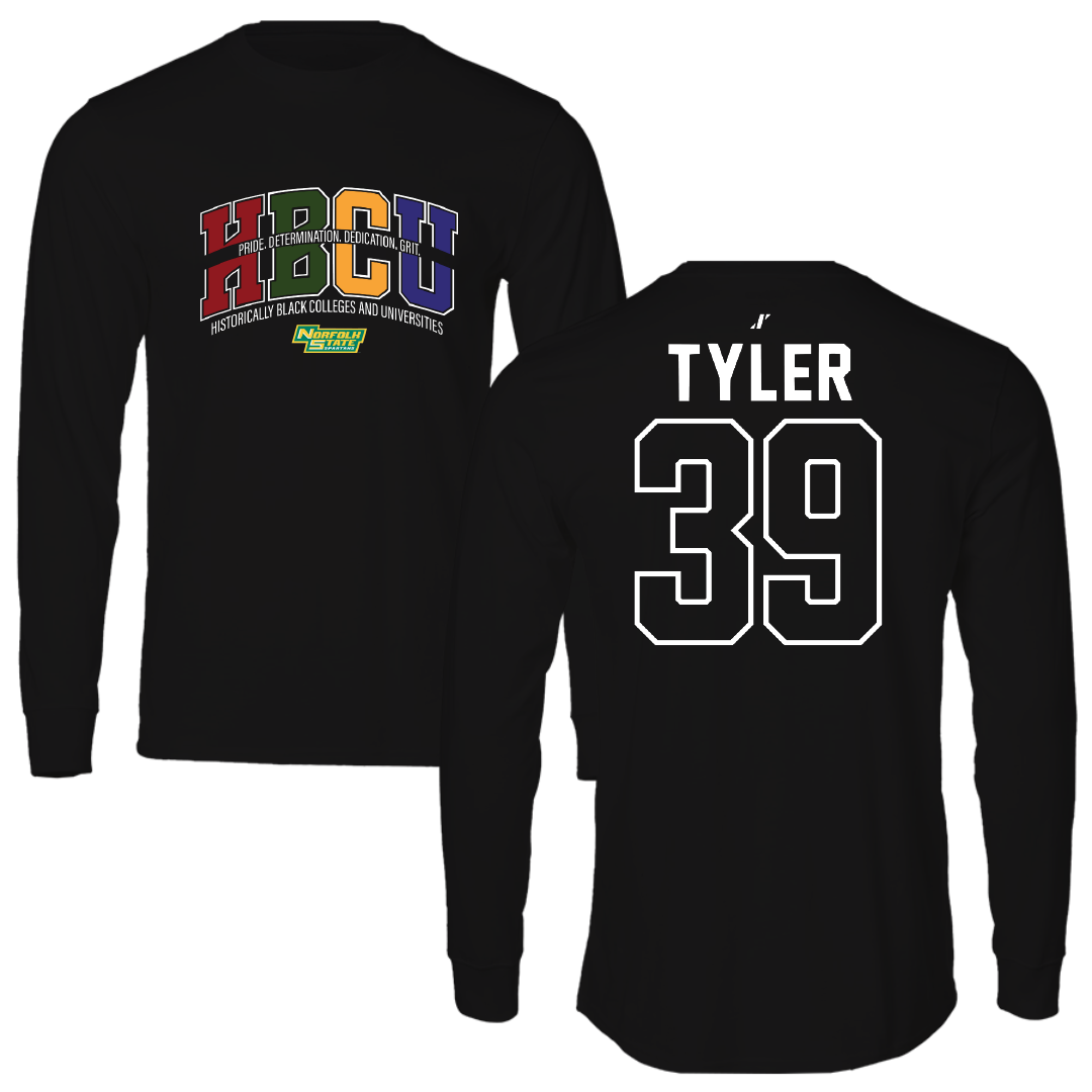 Norfolk State University Softball Black HBCU Performance Long Sleeve - #39 Brierra Tyler