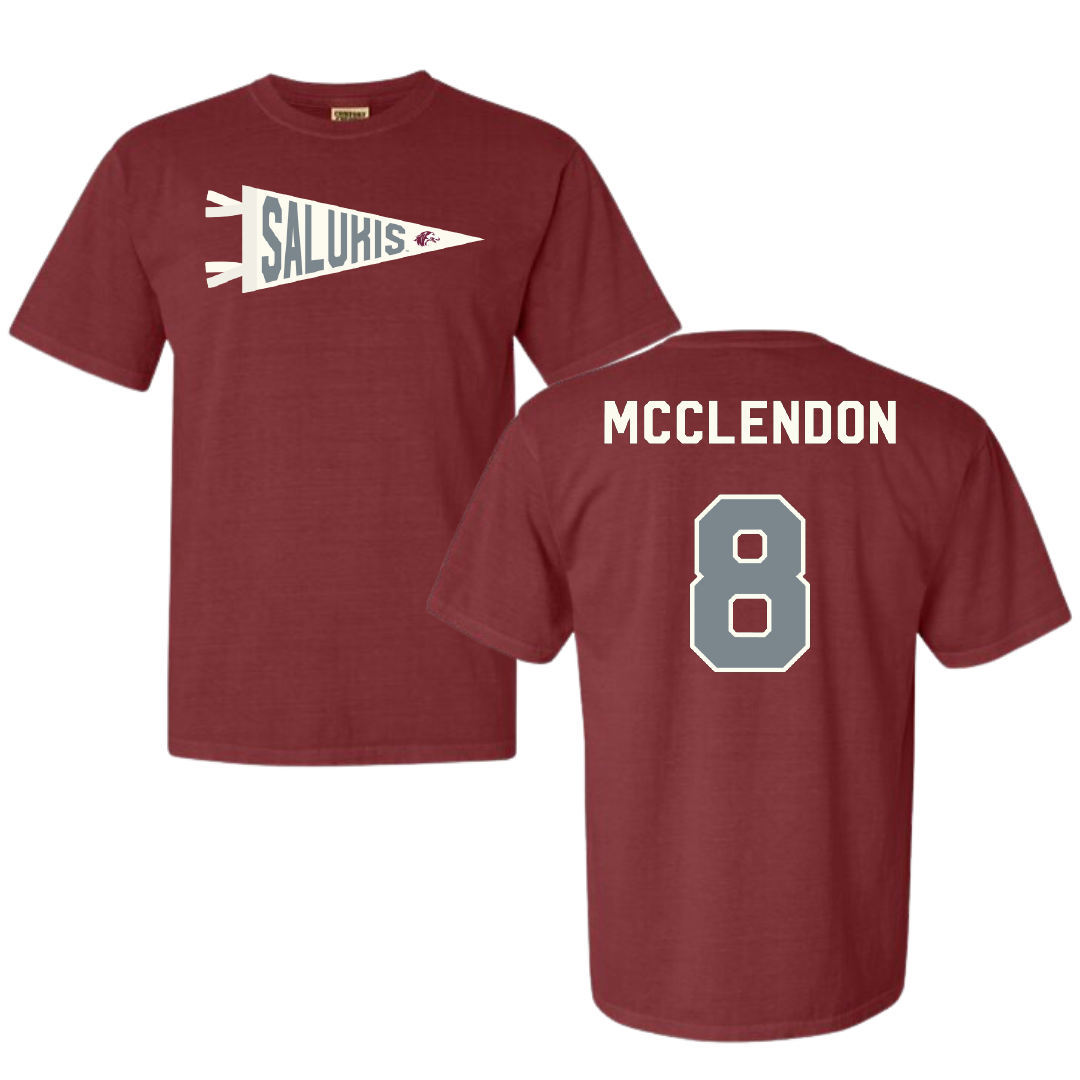 Southern Illinois University at Carbondale Football Maroon Pennant Comfort Colors Tee - #8 Jeremiah McClendon