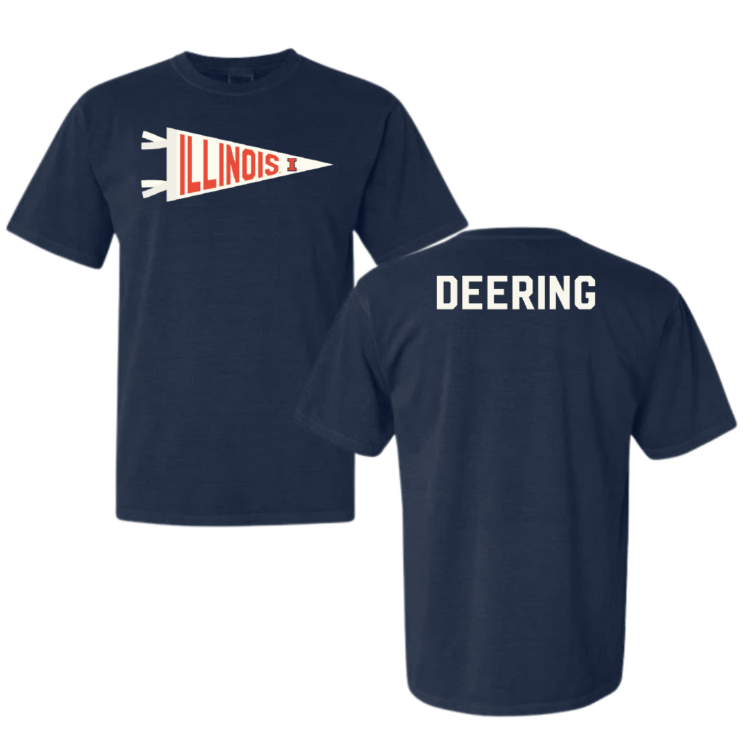University of Illinois TF and XC Navy Pennant Comfort Colors Tee - Faith Deering