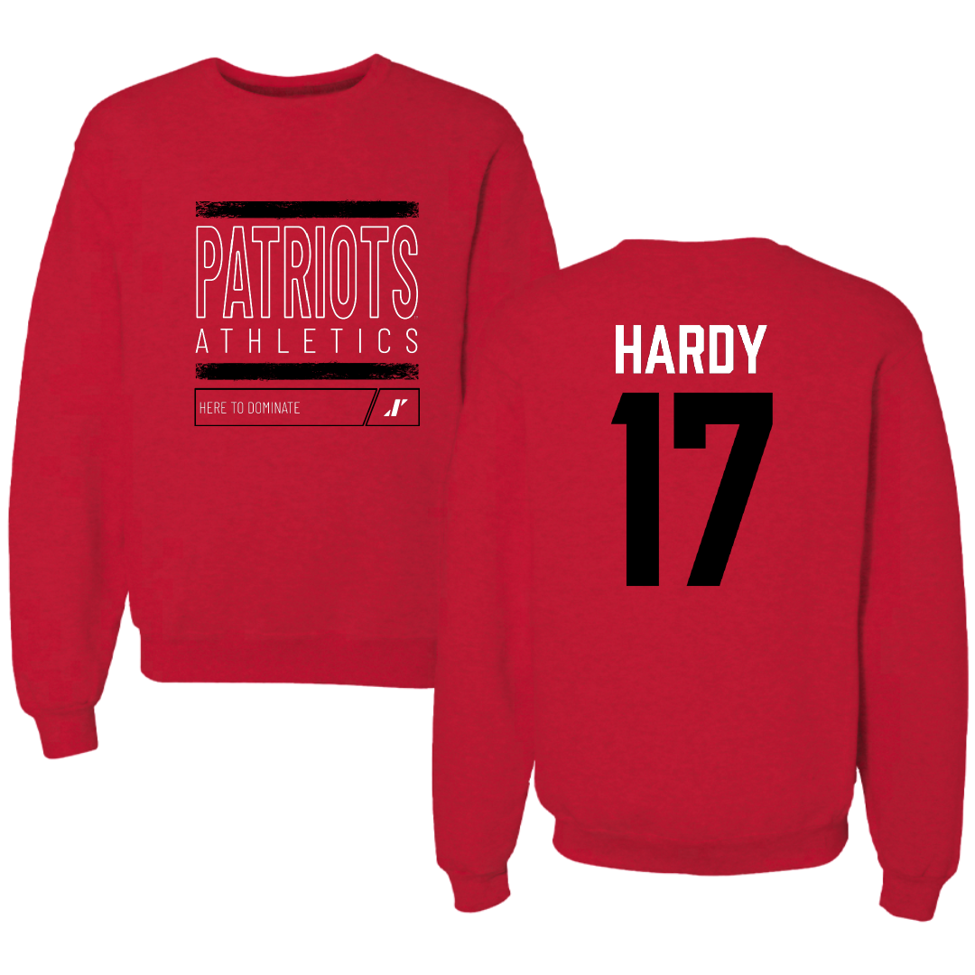 Dallas Baptist University Lacrosse Red Dominate Crewneck - #17 Austin Hardy