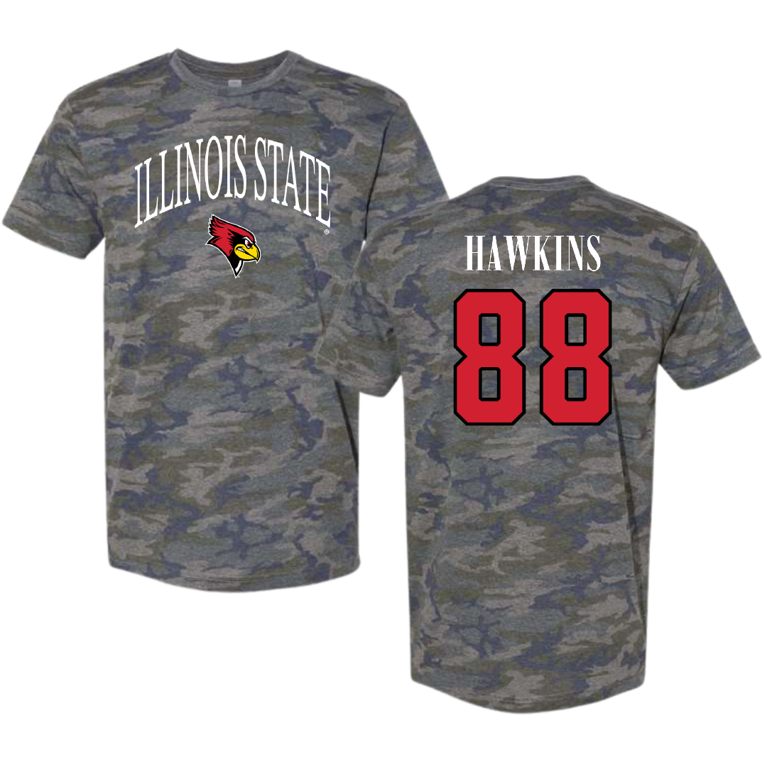Illinois State University Football Vintage Camo Tee - #88 Nick Hawkins