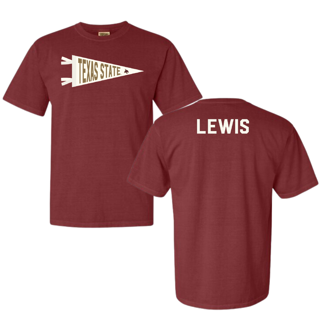 Texas State University TF and XC Maroon Pennant Comfort Colors Tee - Kaylee Lewis