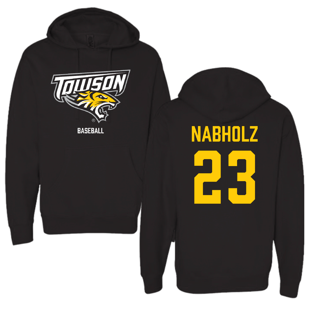 Towson University Baseball Black Hoodie - #23 Nate Nabholz