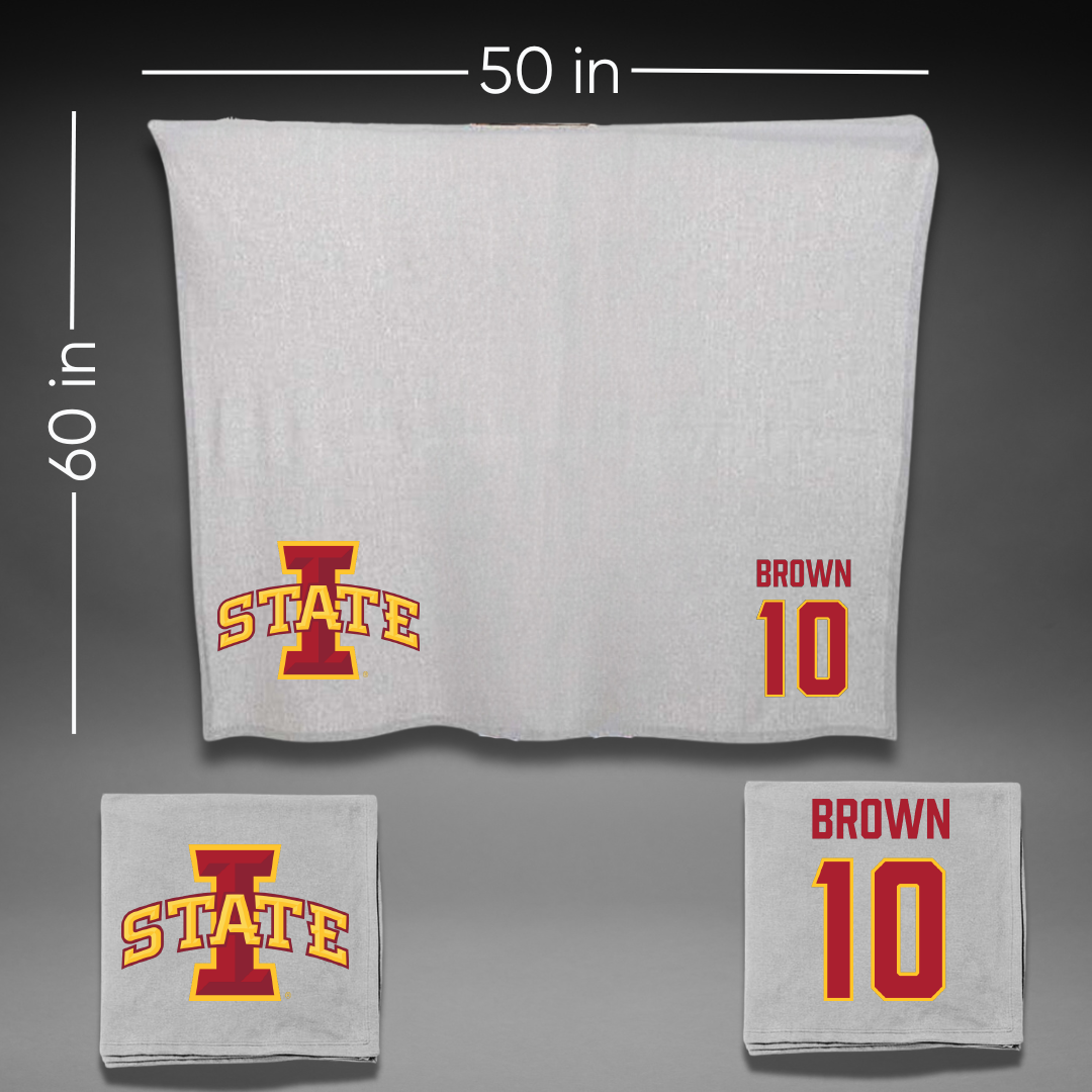Iowa State University Football Gray Blanket - #10 Carson Brown
