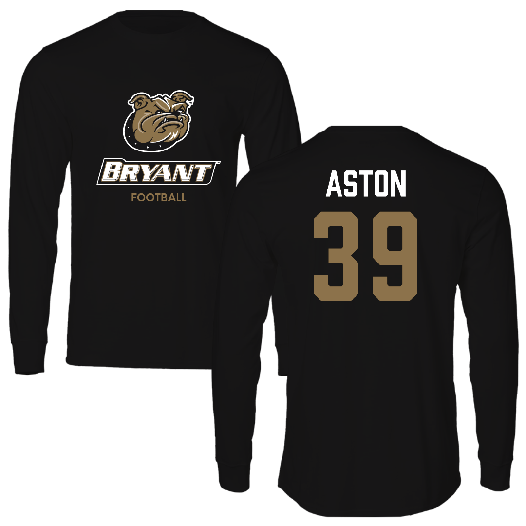 Bryant University Football Black Performance Long Sleeve - #39 Chase Aston