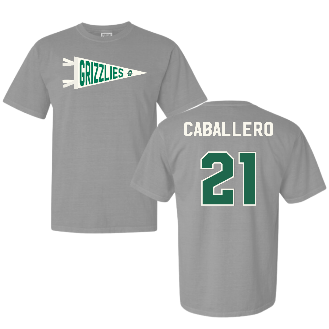 Adams State University Soccer Light Gray Pennant Comfort Colors Tee - #21 Karlee Caballero
