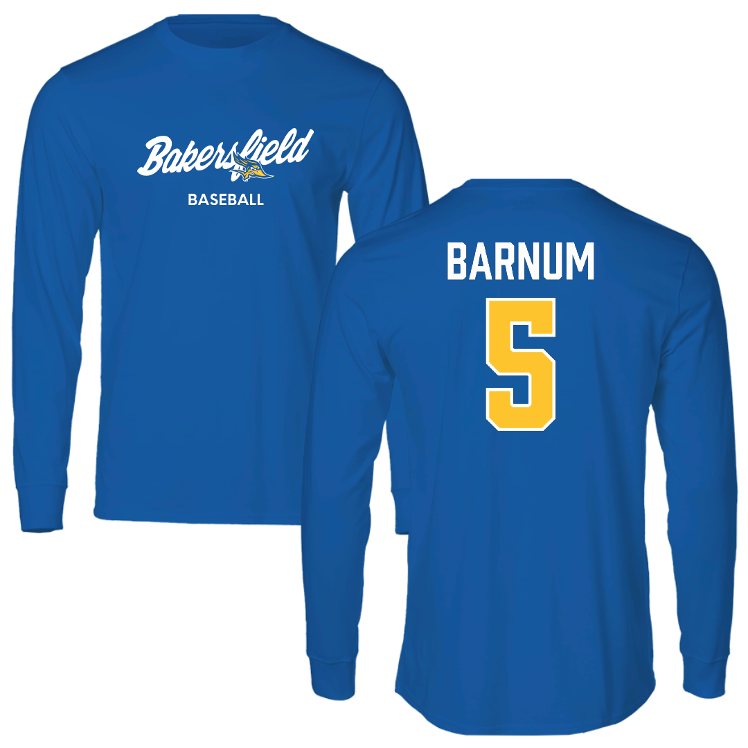 California State University-Bakersfield Baseball Blue Long Sleeve - #5 Lewis Barnum
