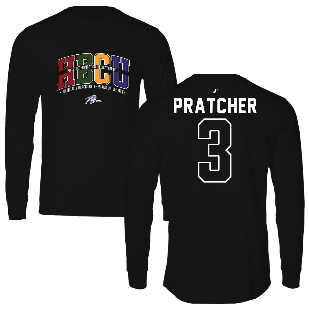 Jackson State University Basketball Black HBCU Performance Long Sleeve - #3 Mya Pratcher