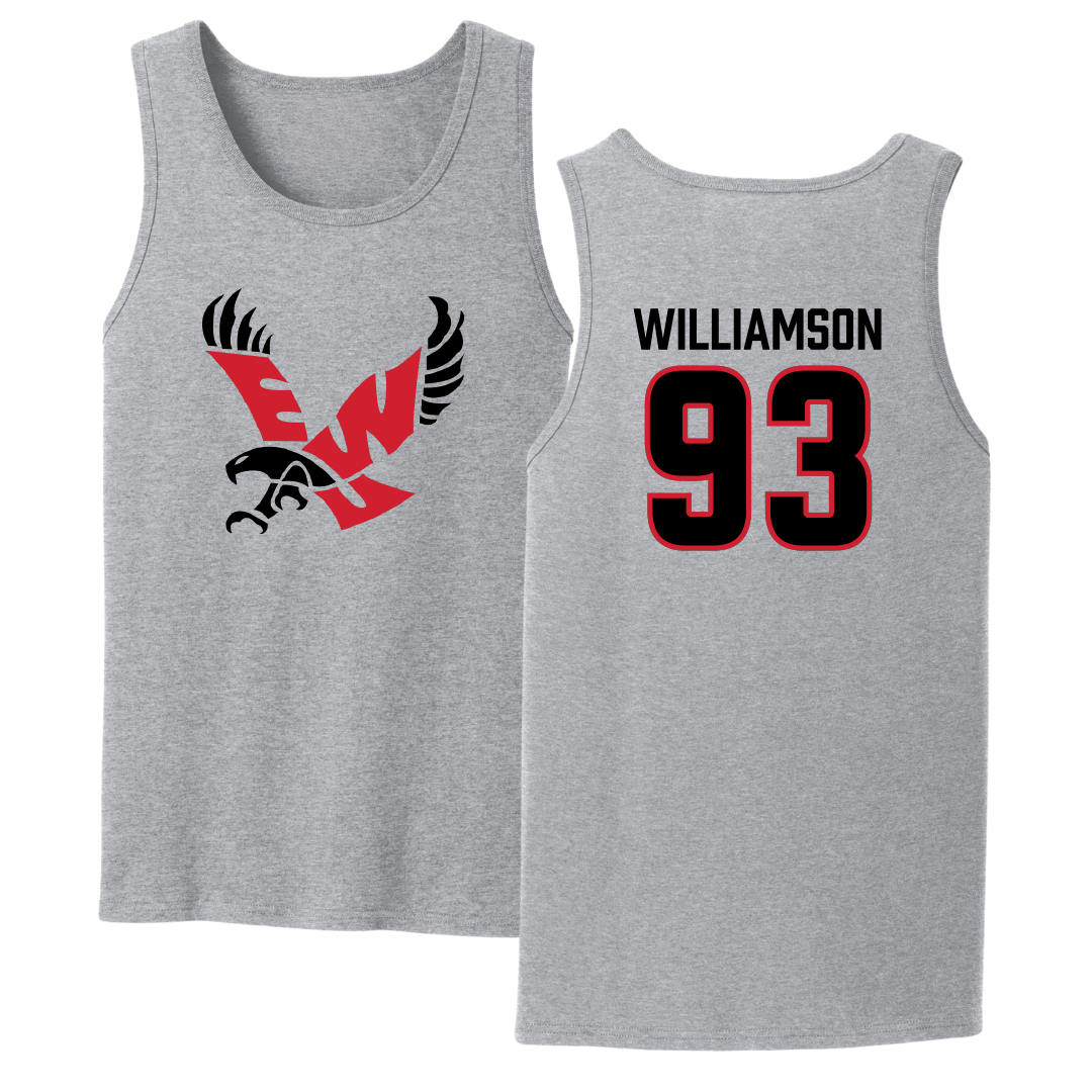 Eastern Washington University Football Sport Gray Tank Top - #93 Ethan Williamson