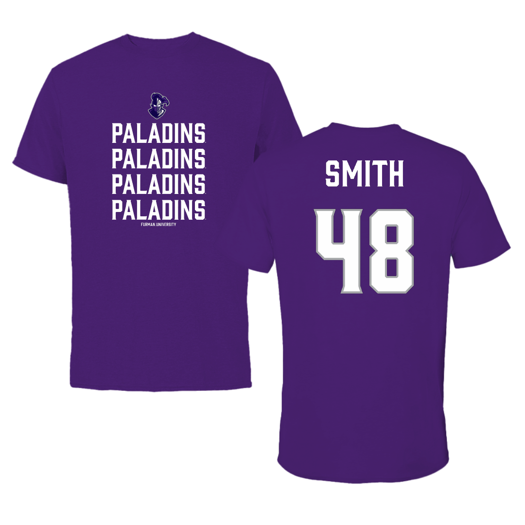 Furman University Football Purple General Tee - #48 Luke Smith