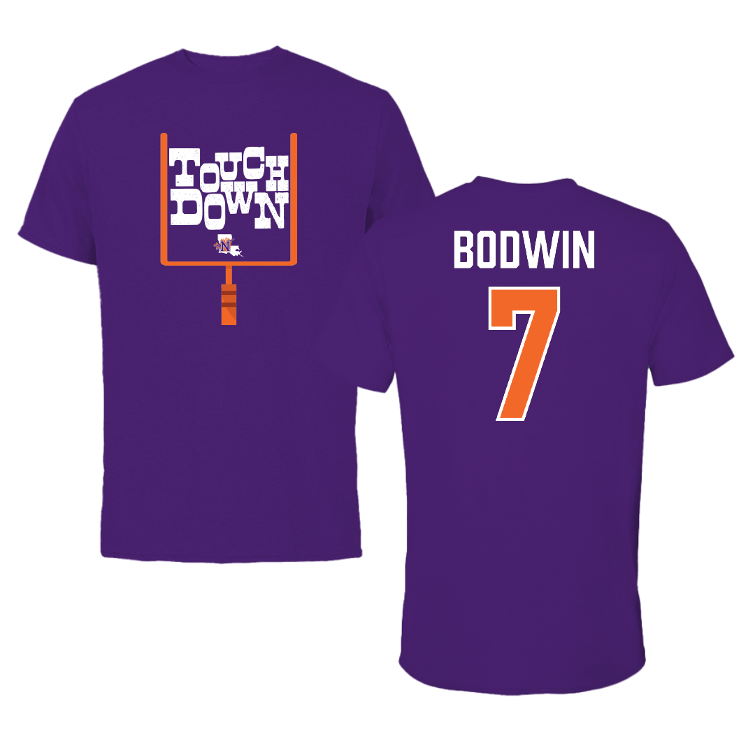 Northwestern State University Football Purple Touchdown Performance Tee - #7 Jeremiah Bodwin