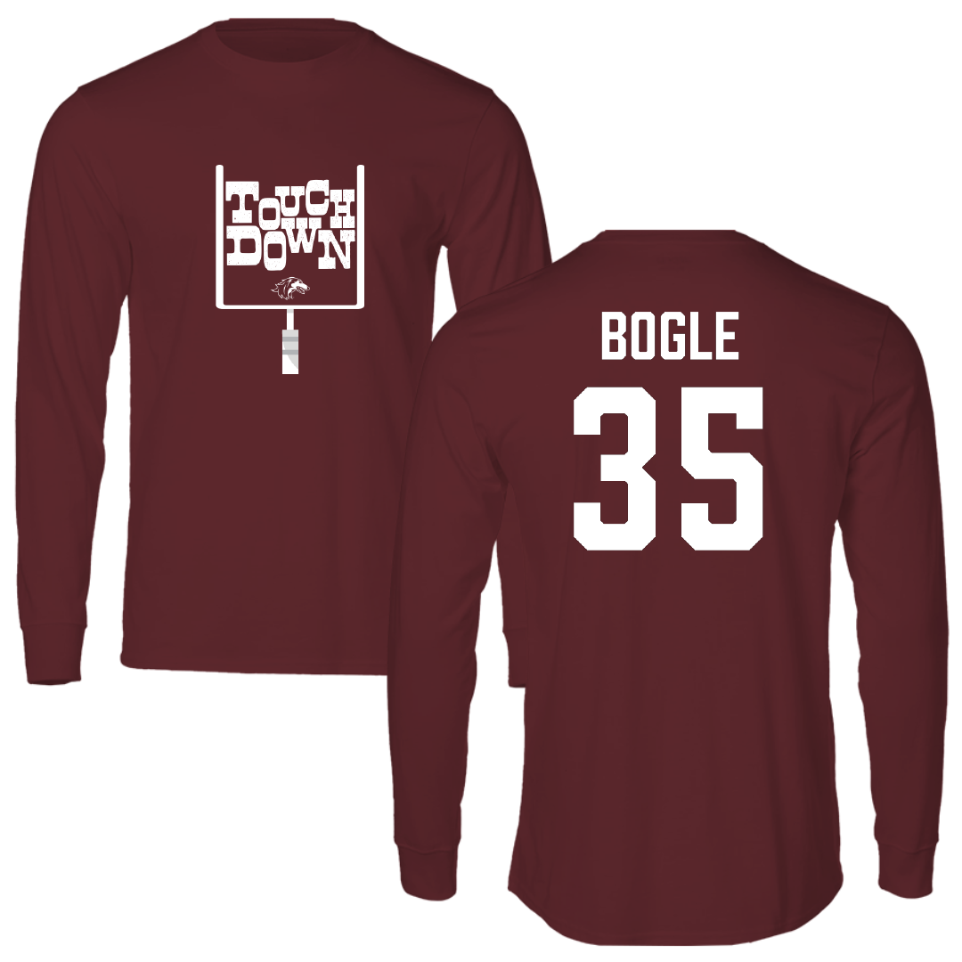 Southern Illinois University at Carbondale Football Maroon Touchdown Performance Long Sleeve - #35 Ben Bogle