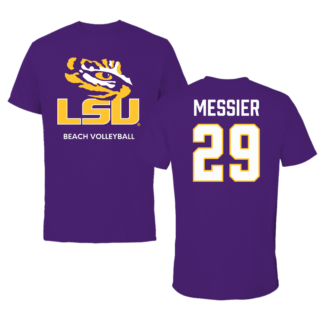 Louisiana State University Beach Volleyball Purple Tee - #29 Amaya Messier