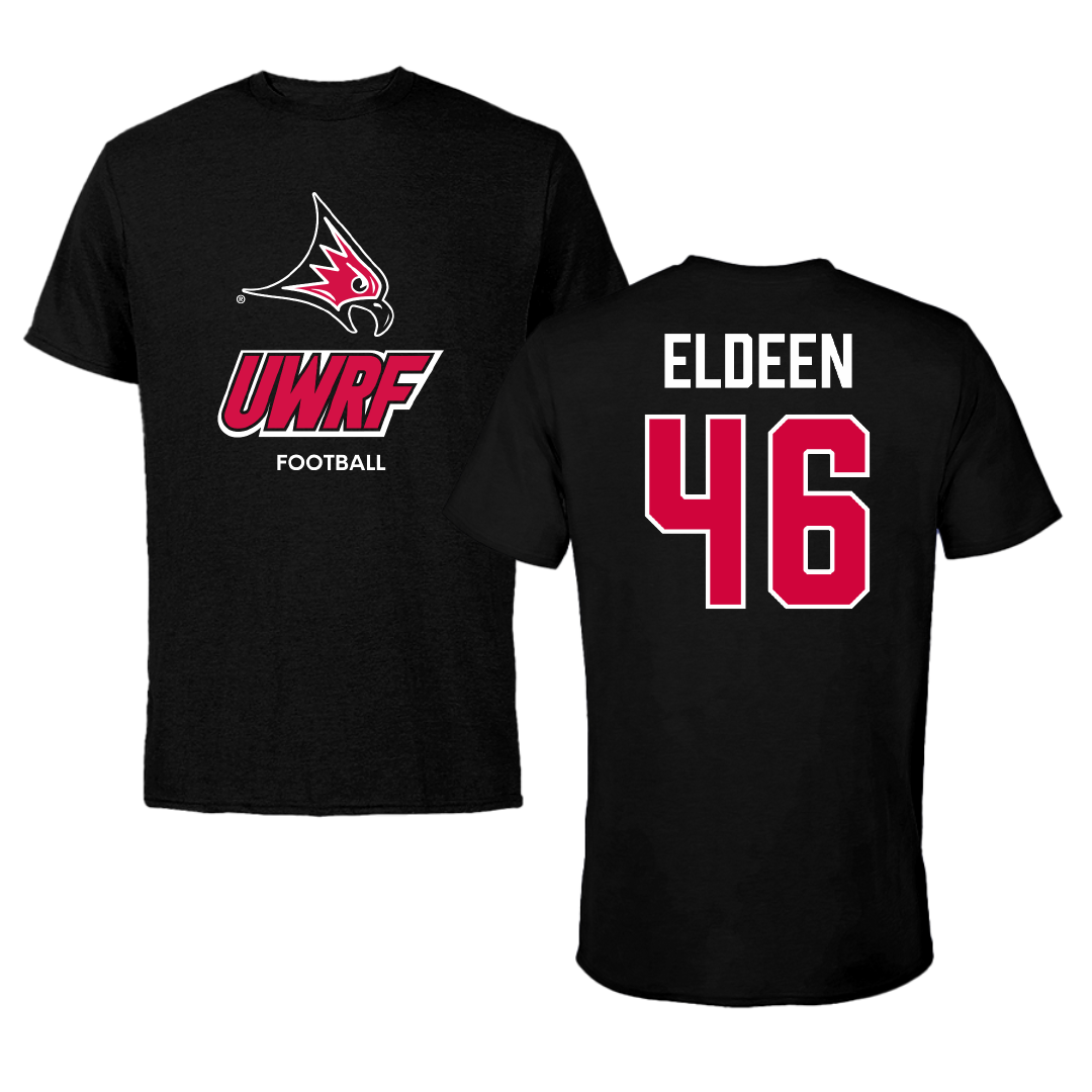 University of Wisconsin-River Falls Football Black Tee - #46 Austin Eldeen