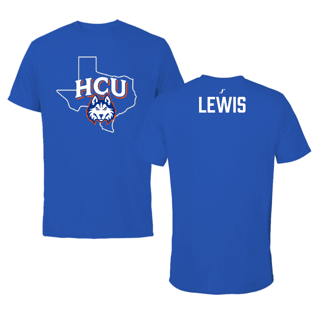 Houston Christian University Football Blue State Performance Tee - Darius Lewis