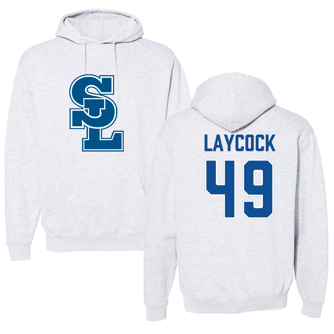 Salt Lake Community College Baseball Light Gray Hoodie - #49 Austin Laycock