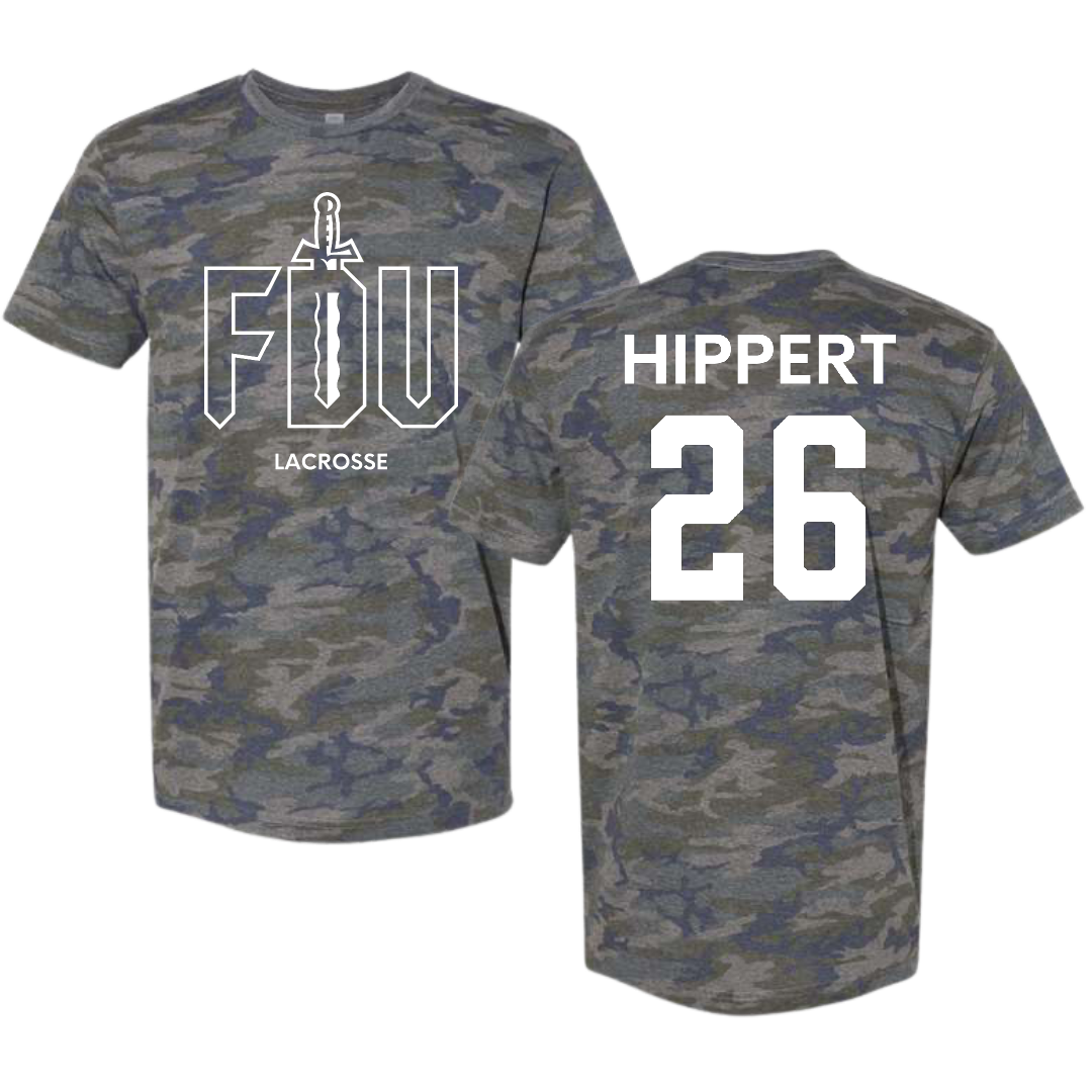 Fairleigh Dickinson University-Metropolitan Campus Lacrosse (W) Vintage Camo Tee - #26 Kendal Hippert