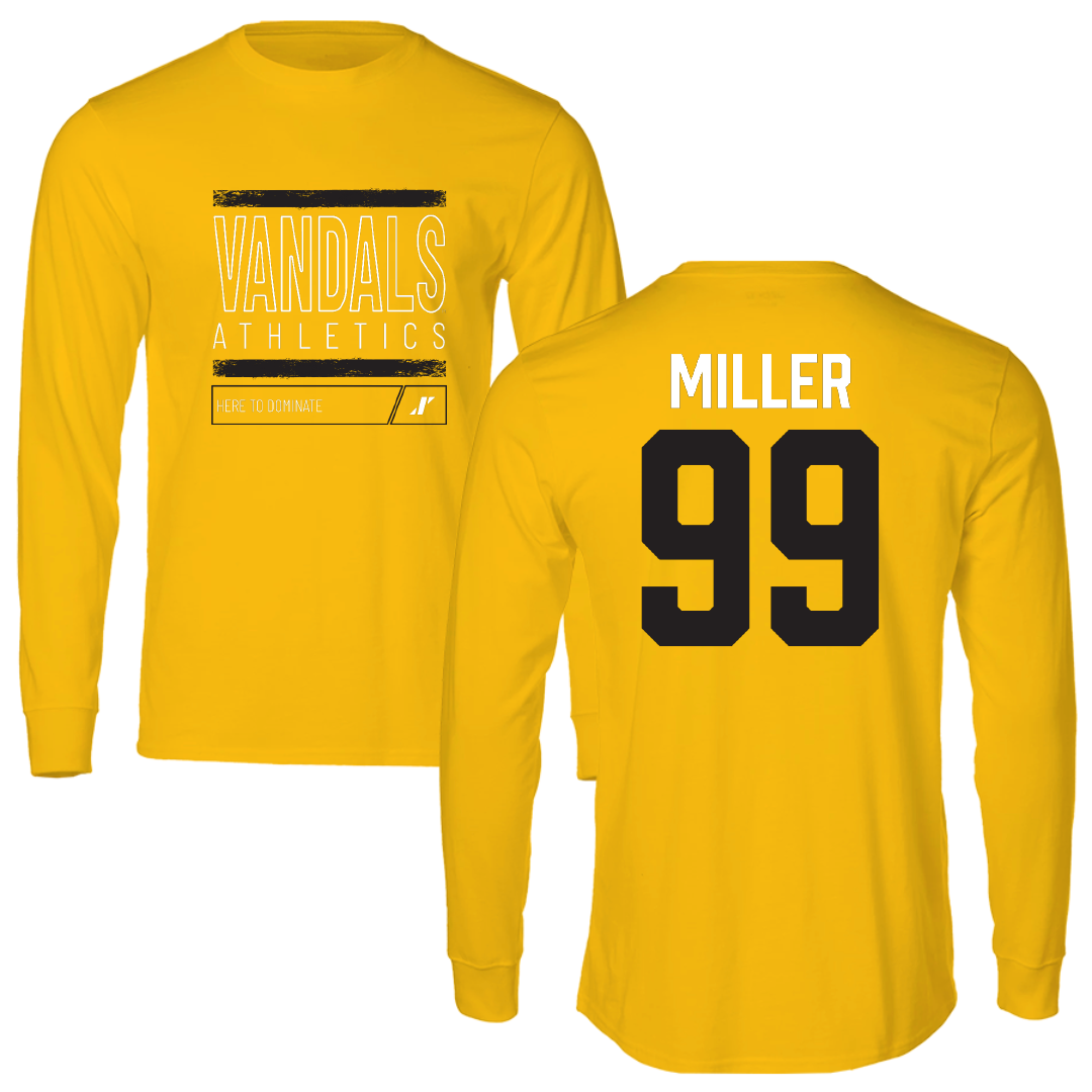 University of Idaho Football Gold Dominate Long Sleeve - #99 Trevor Miller