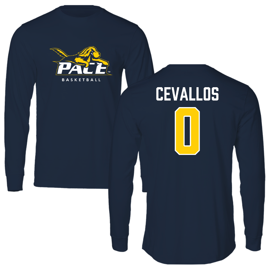 Pace University Basketball Navy University Long Sleeve - #0 Ciera Cevallos