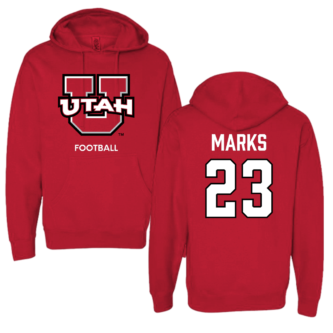 University of Utah Football Red Utes Hoodie - #23 Faybian Marks